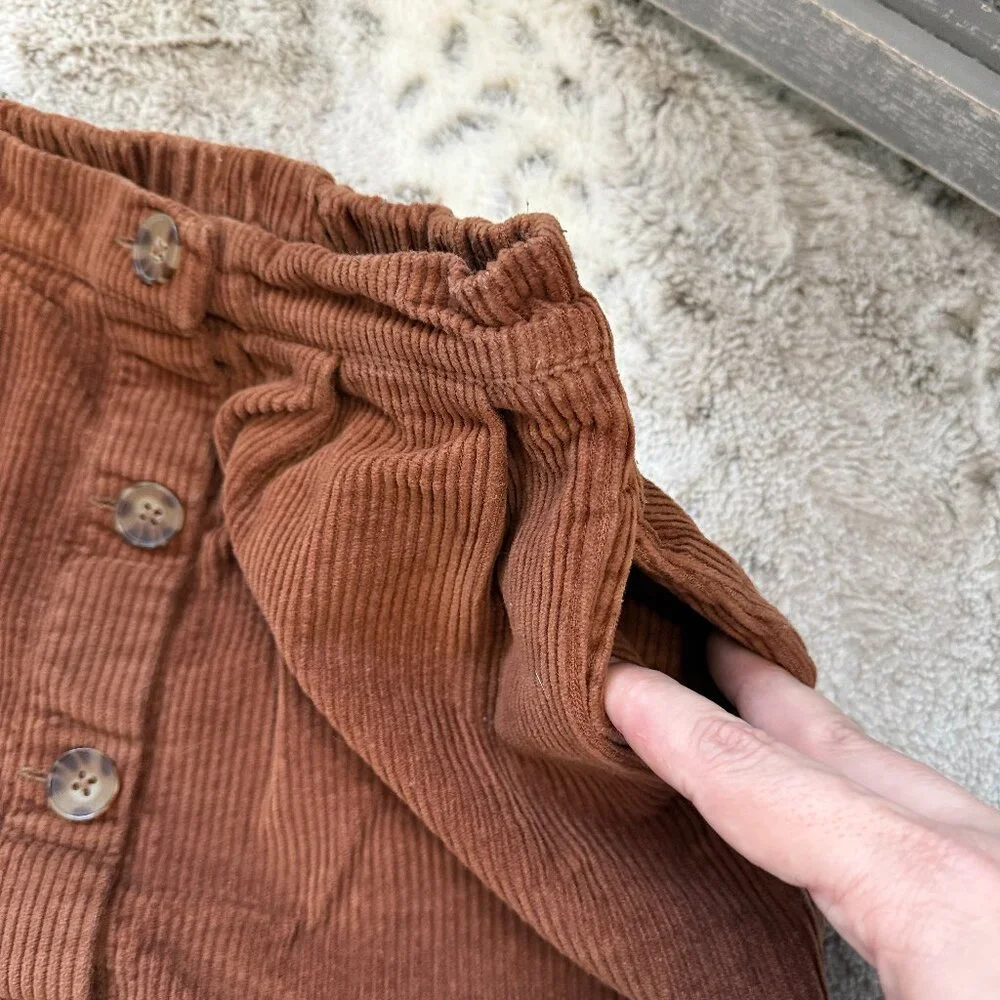 GAP Kids brown corduroy skirt with pockets girls medium preppy gorpcore winter